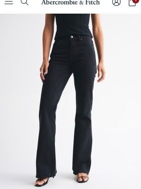Abercrombie & Fitch Black High-Rise Wide-Leg Jeans